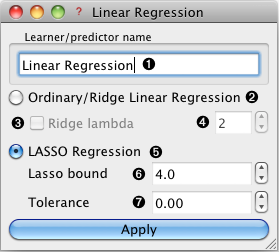 Linear Regression interface